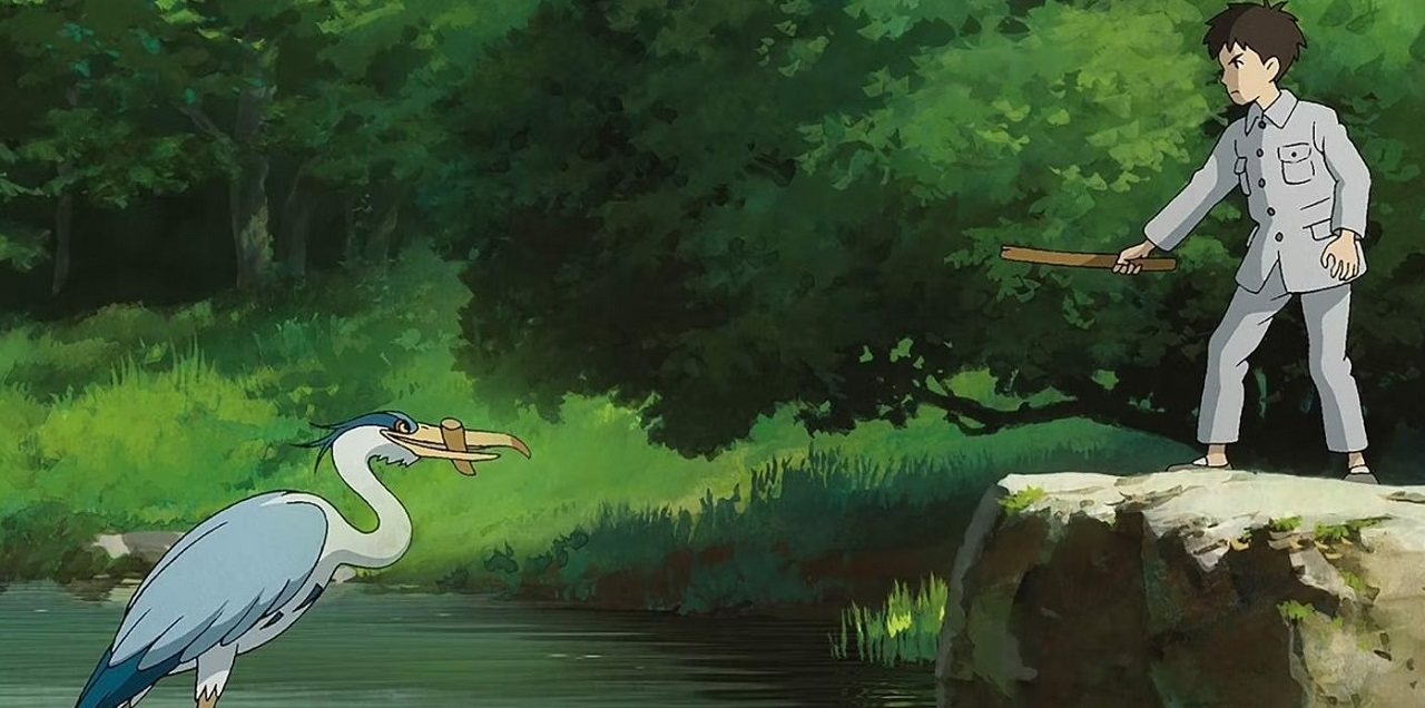 Mahito and the heron in The Boy and the Heron (2023)
