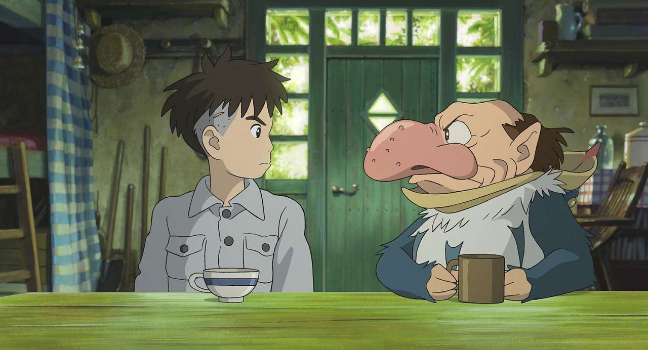 Mahito and the man inside the heron in The Boy and the Heron (2023)