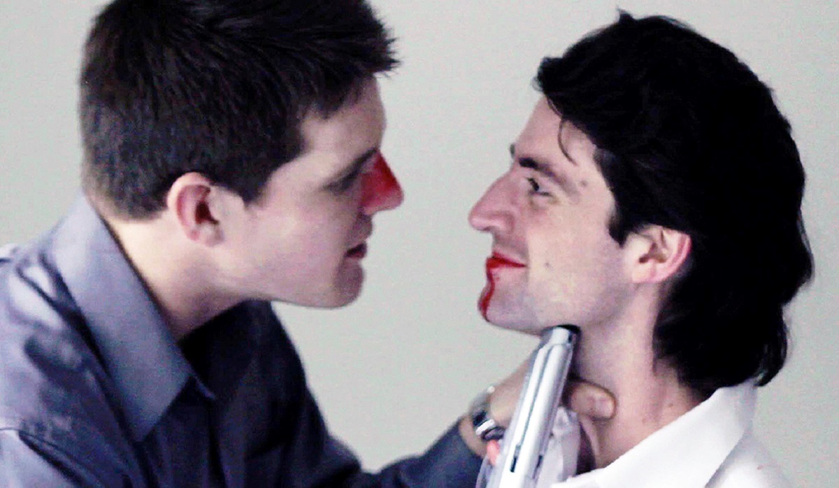 Garrett Schweighauser and Matthew Rocca in Bullets, Fangs and Dinner at 8 (2015)