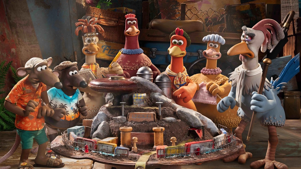 The chickens plan a break-in to Fun-Land Farms in Chicken Run: Dawn of the Nugget (2023)