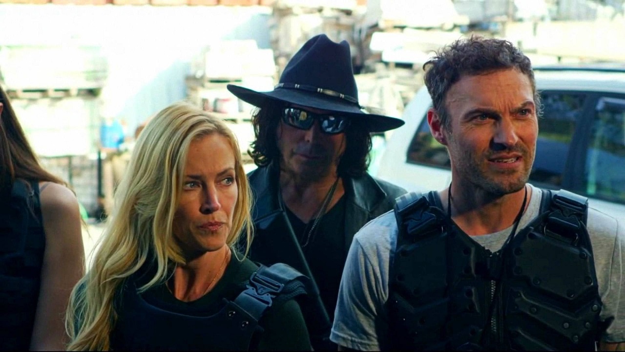 Lori Heuring, Richard Grieco and Brian Austin Green in Cross: Rise of the Villains (2019)