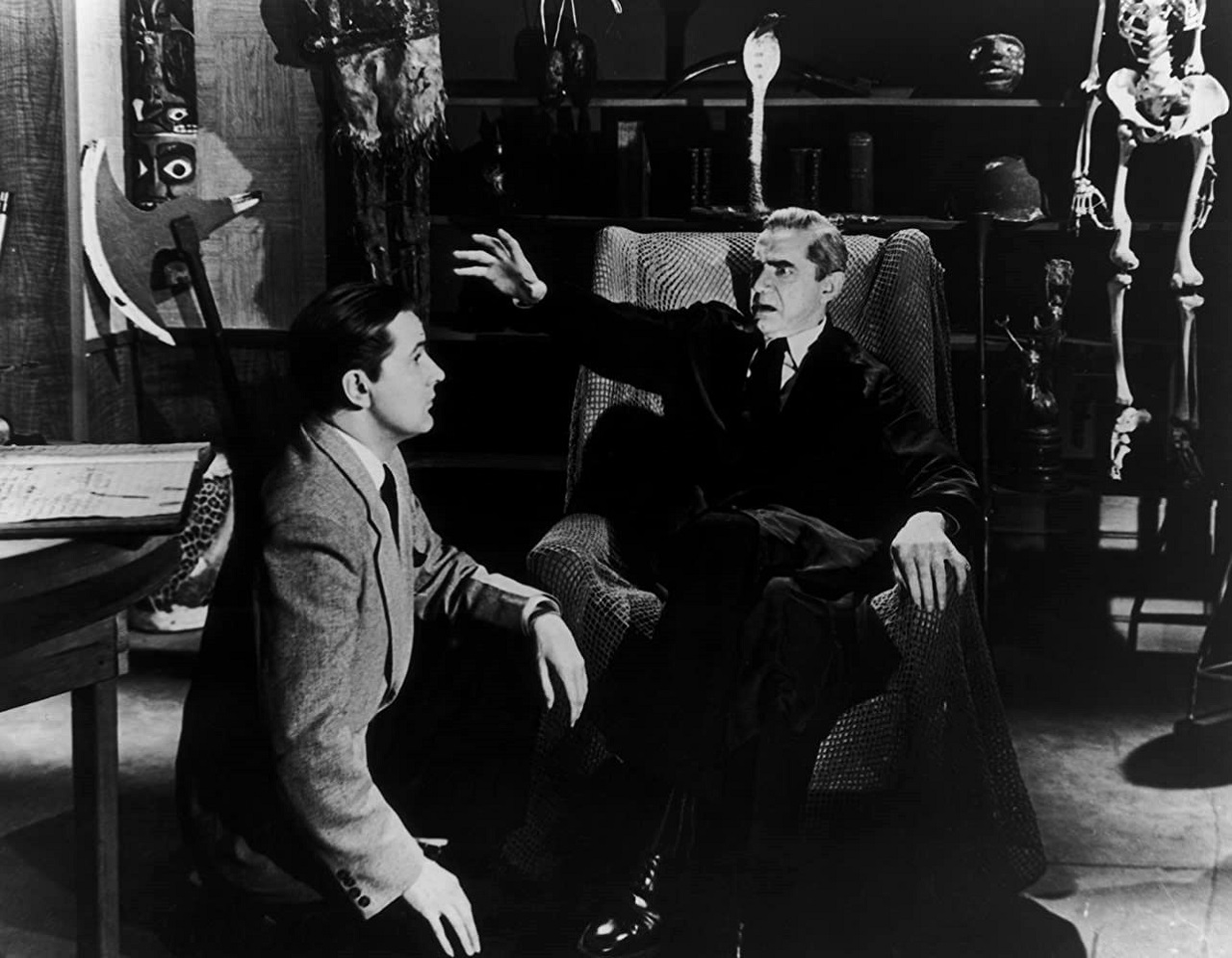 Edward D. Wood Jr and Bela Lugosi in Glen or Glenda? (1952)