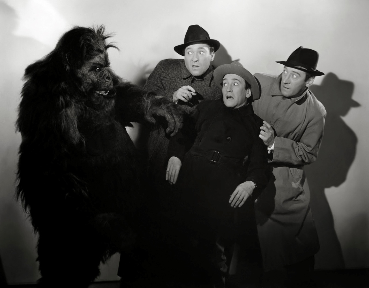 The Ritz Brothers face Poe the gorilla in The Gorilla (1939)