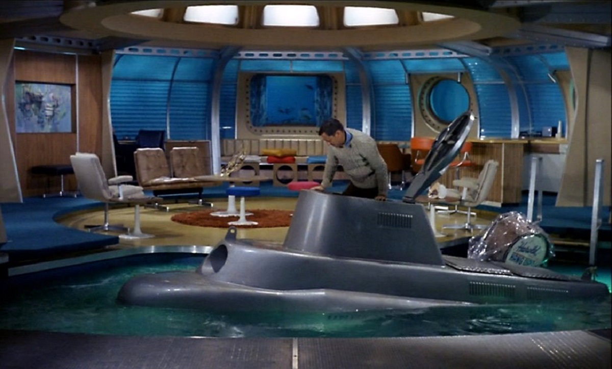Inside the underwater habitat. With Tony Randall in the submersible in Hello Down There (1969)