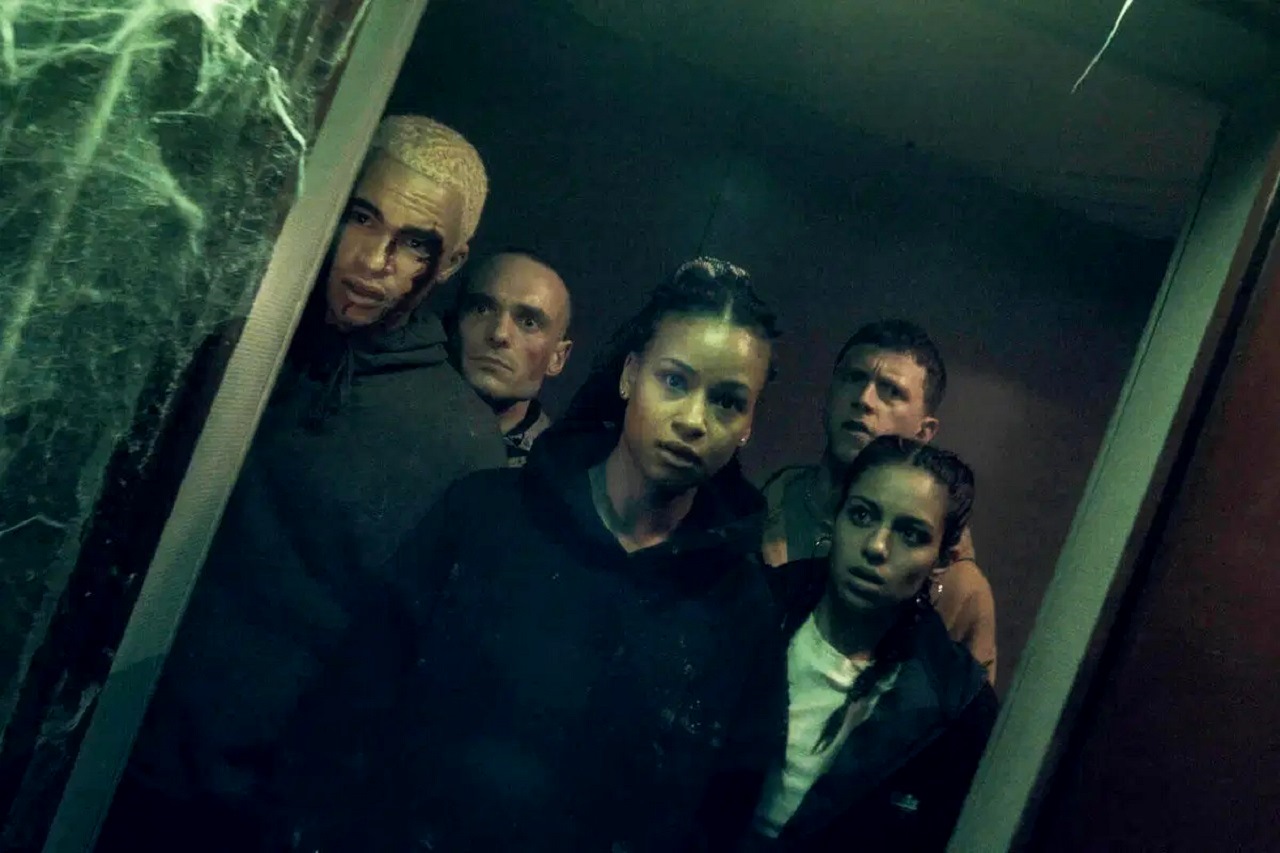 Theo Christine, Jerome Niel, Lisa Nyarko, Finnegan Oldfield and Sofia Lesaffre in Infested (2023)