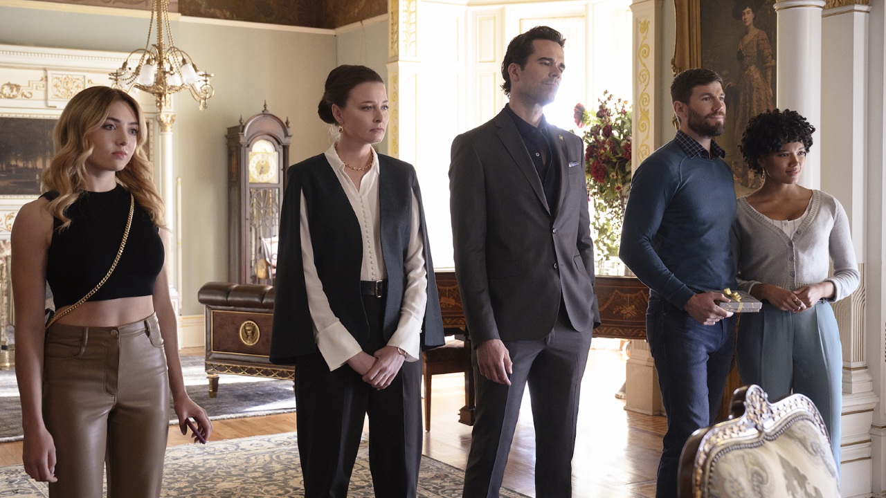 Peyton List, Rachel Nichols, David Walton, Austin Stowell and Briana Middleton in The Inheritance (2024)