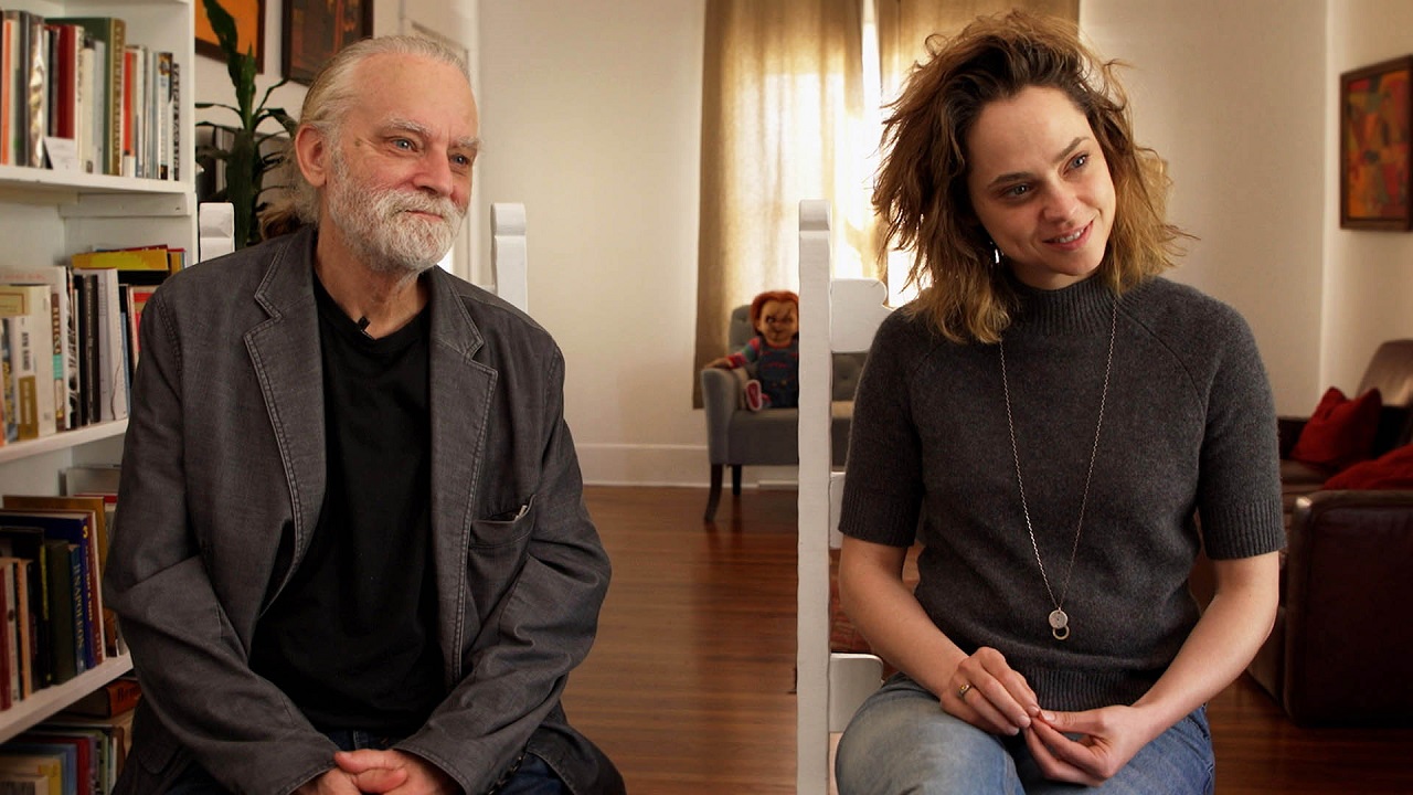 Father and daughter Brad Dourif and Fiona Dourif in Living With Chucky (2023)