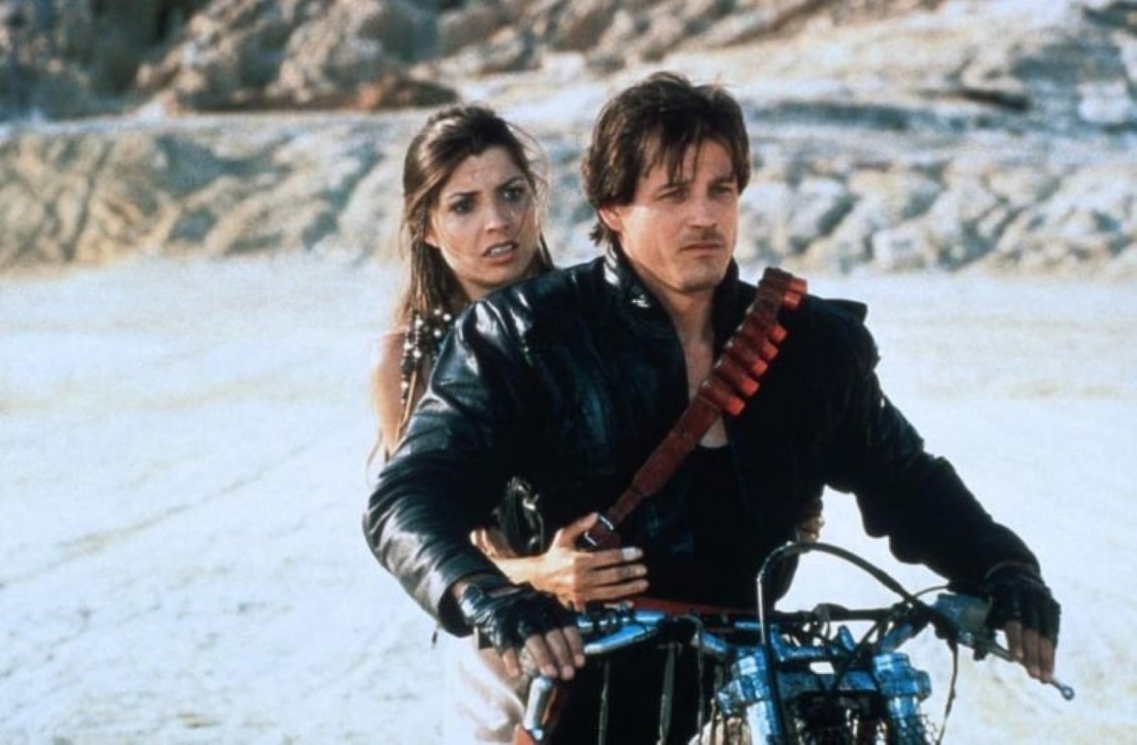 Walker Brandt and Michael Paré in LunarCop (1994)