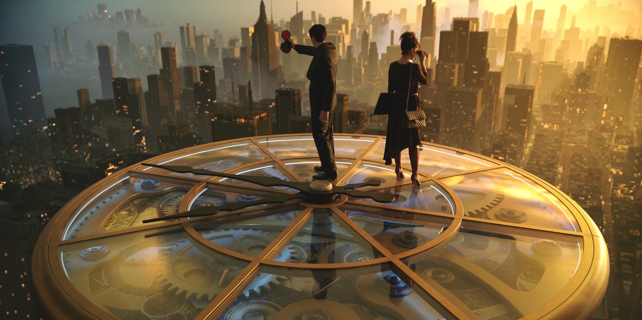 Adam Driver and Nathalie Emmanuel in Megalopolis (2024)