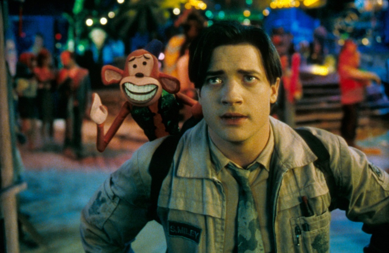 Brendan Fraser with Monkeybone on his shoulder in Monkeybone (2001)