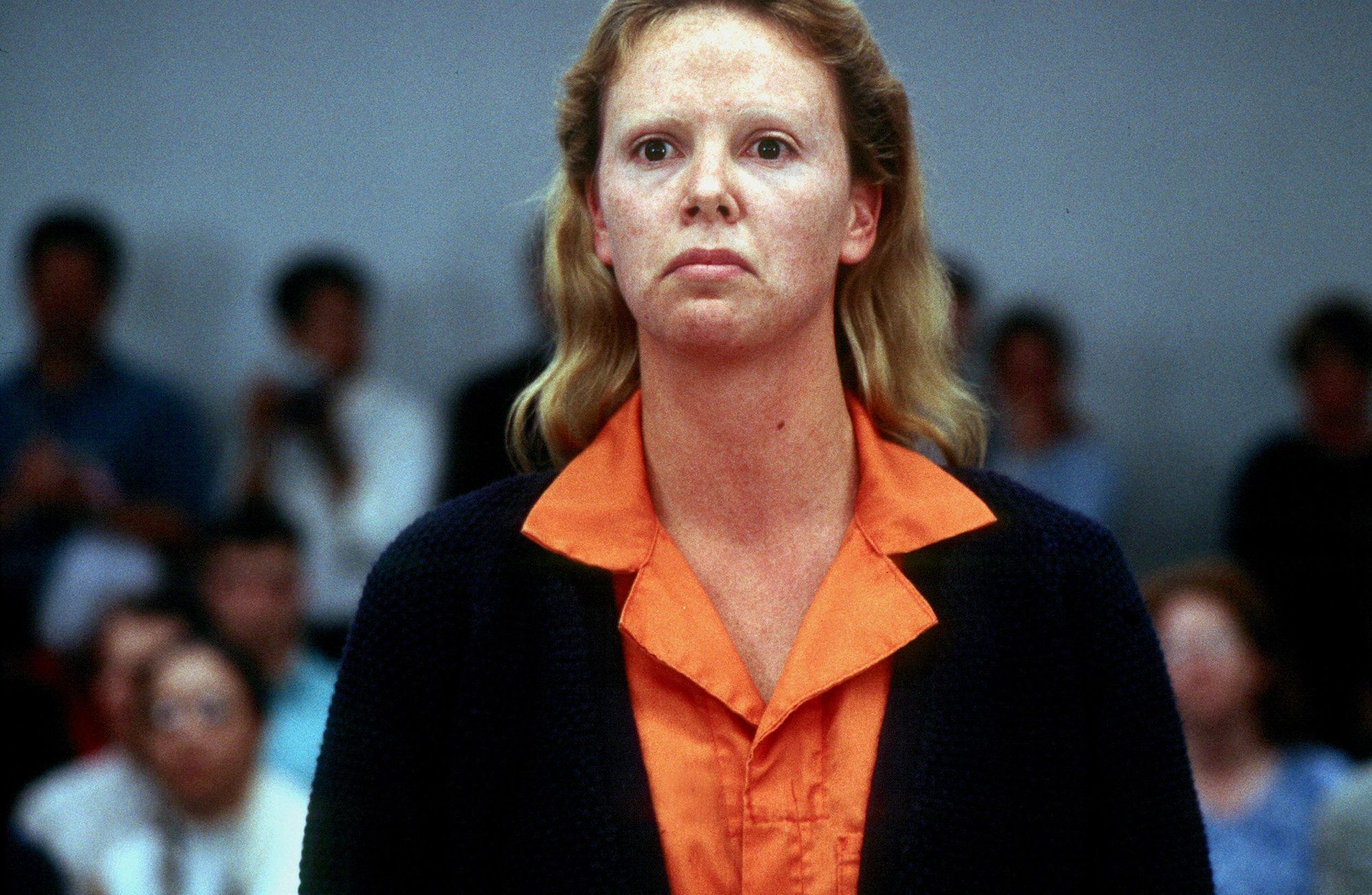 Charlize Theron as Aileen Wuornos in Monster (2003). 