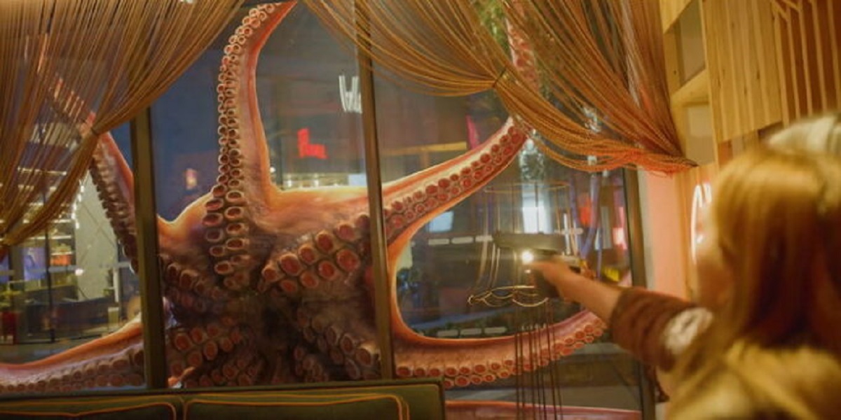 A giant octopus attacks in Monsternado (2023)