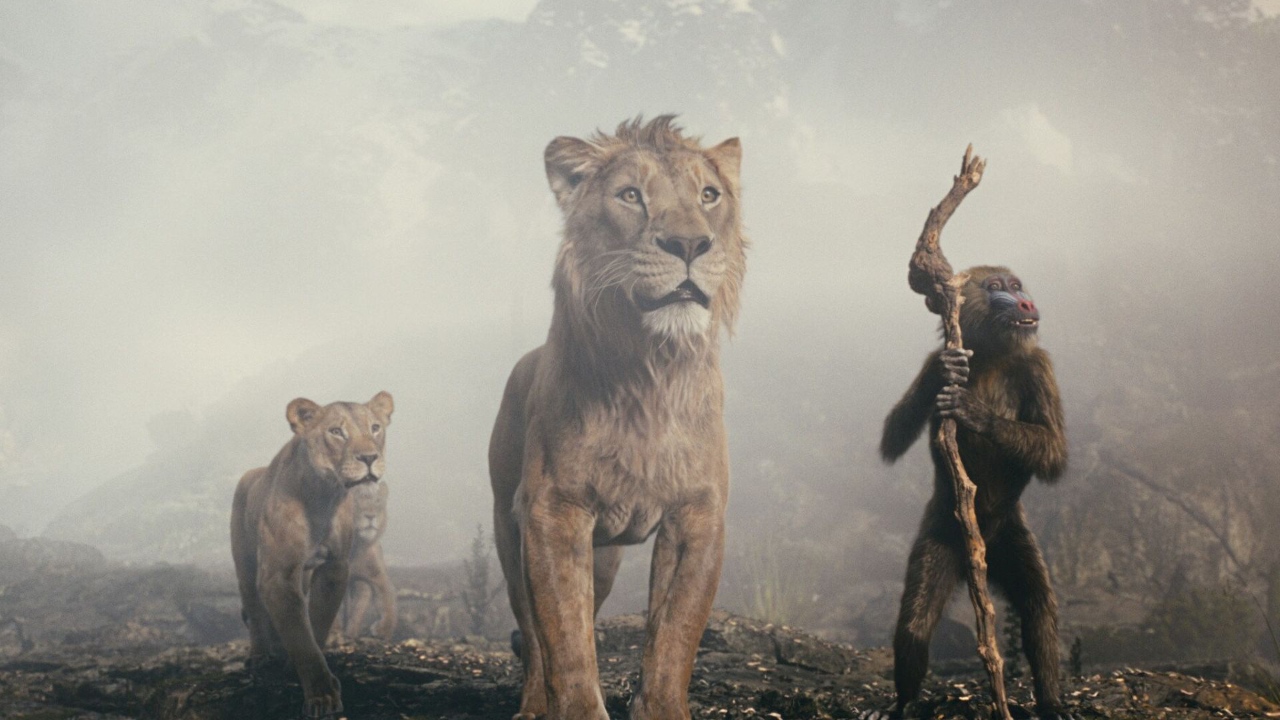 Taka, Mufasa and Rafiki in Mufasa: The Lion King (2024)