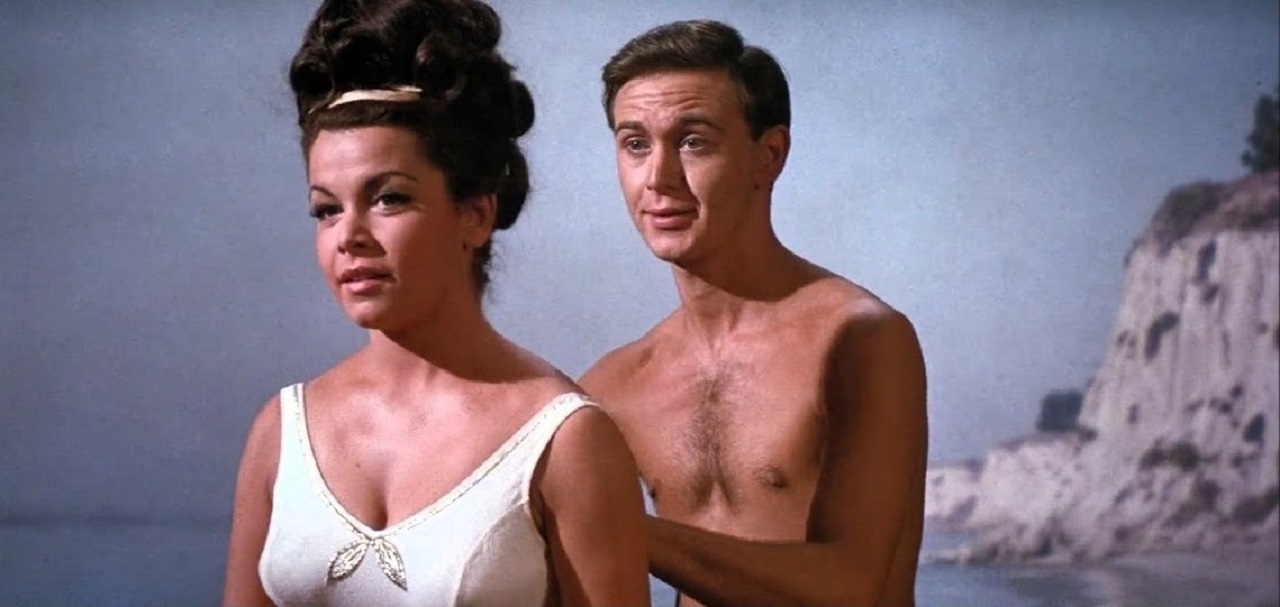 Annette Funicello with Tommy Kirk as Go Go the Martian in Pajama Party (1964)