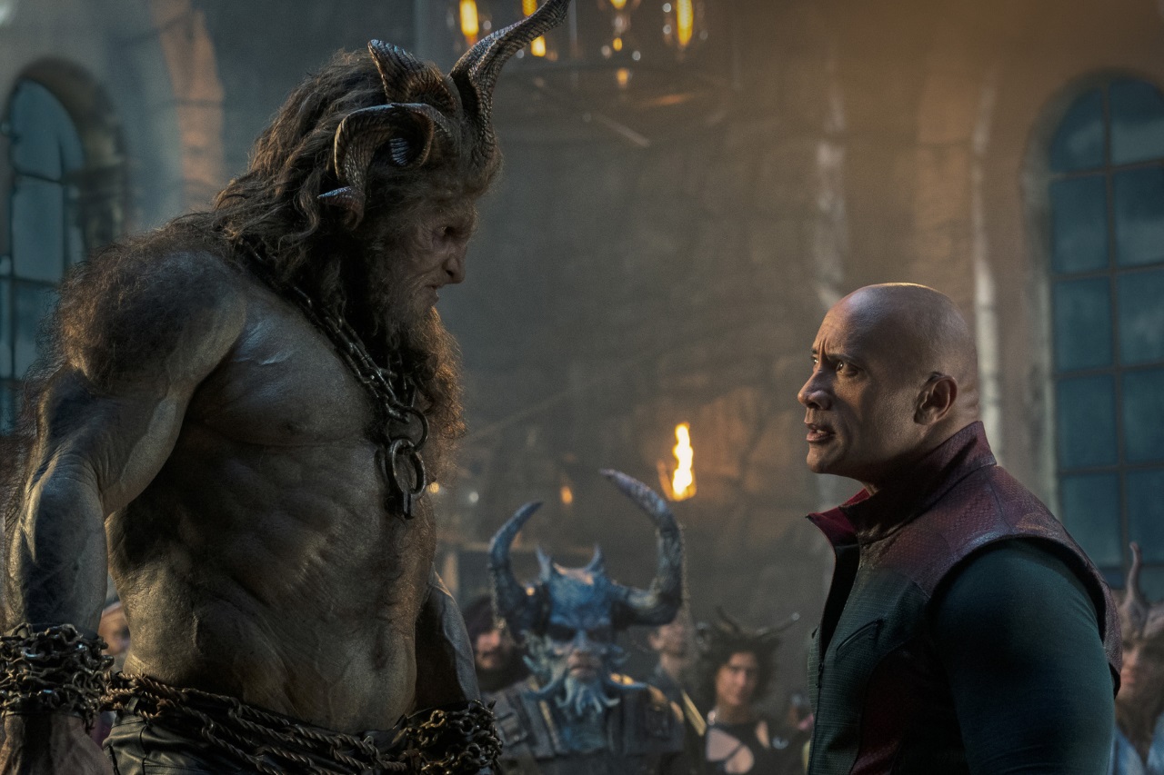 Dwayne Johnson and Krampus in the Krampus Schlapp in Red One (2024)