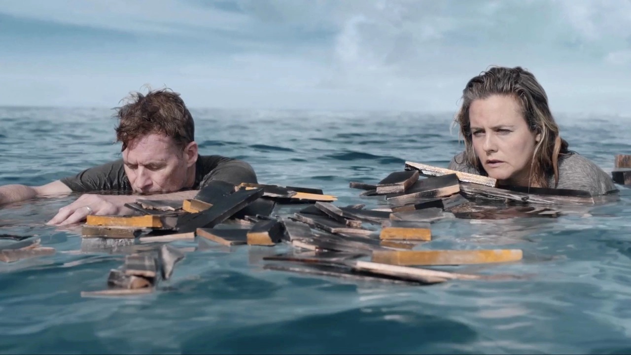 Husband wife James Tupper and Alicia Silverstone adrift at sea in The Requin (2022)