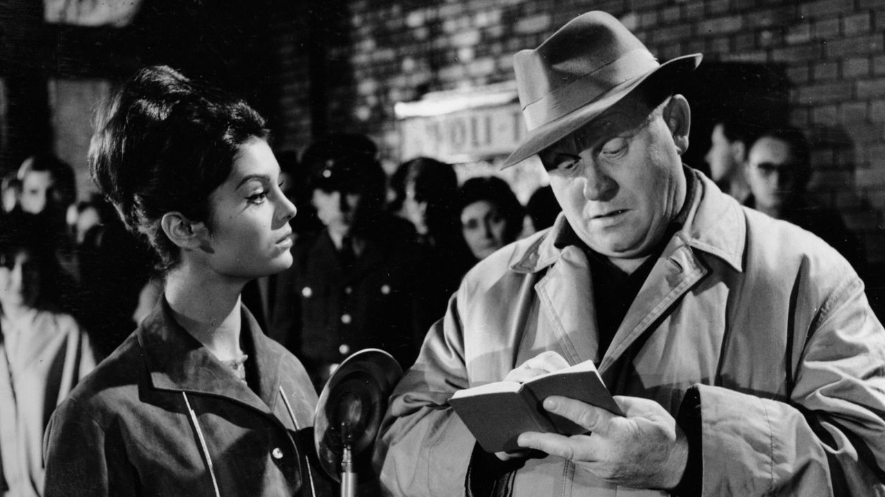 Daliah Lavi and Gert Frobe in The Return of Dr Mabuse (1961)
