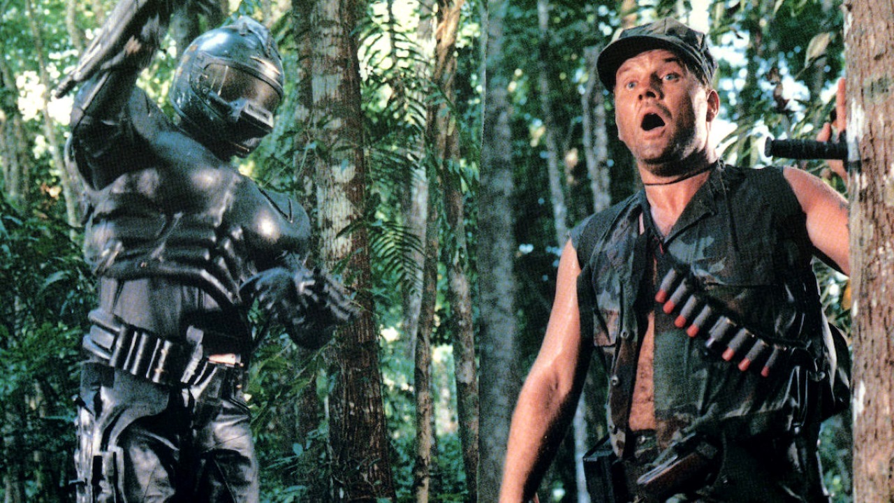 Mel Davidson vs the Omega 1 cyborg in Robowar (1988)