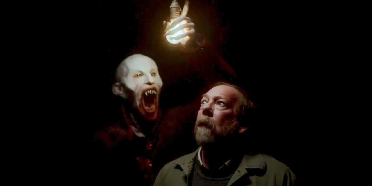 Barlow (Alexander Ward) attacks Matt Burke (Bill Camp) in Salem's Lot (2024)