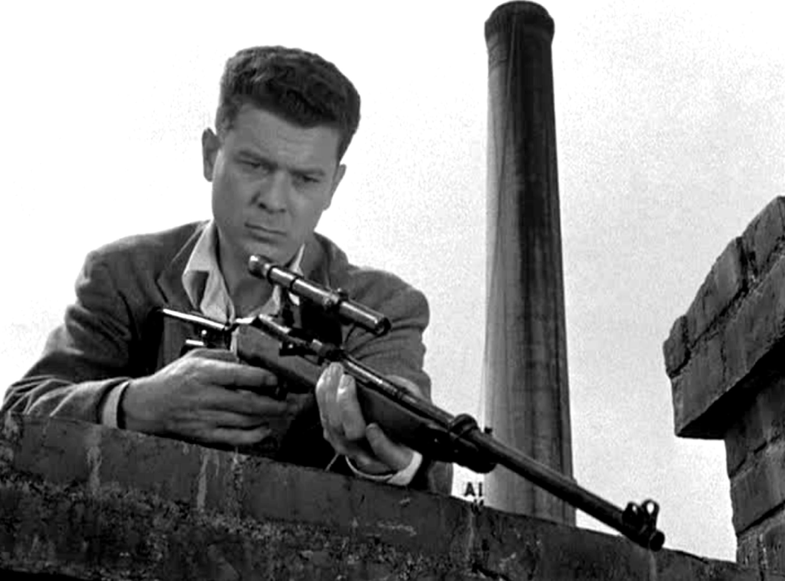 Arthur Franz on a shooting spree in The Sniper (1952). 