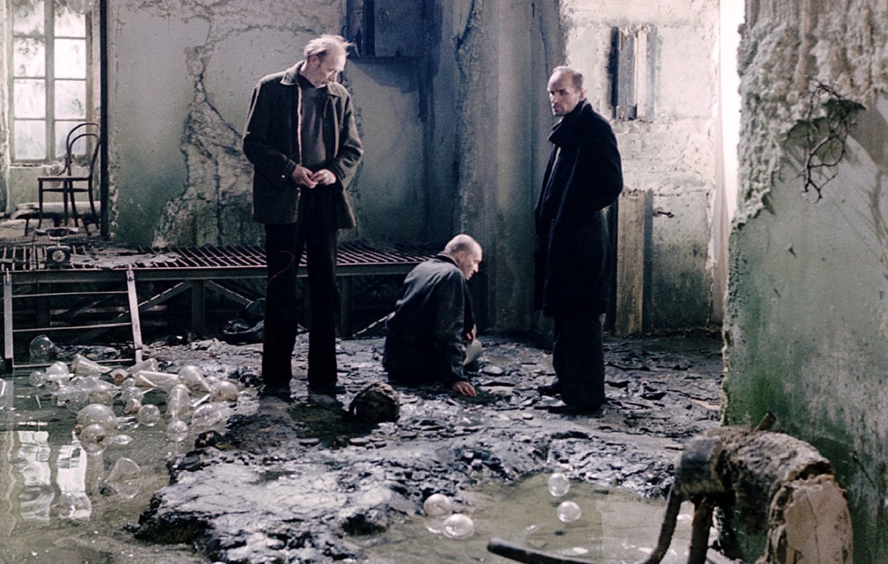 At the entrance to The Room - Nikolay Grinko, Aleksandr Kaydanovskiy and Anatoliy Solonitsyn and in Stalker (1979)