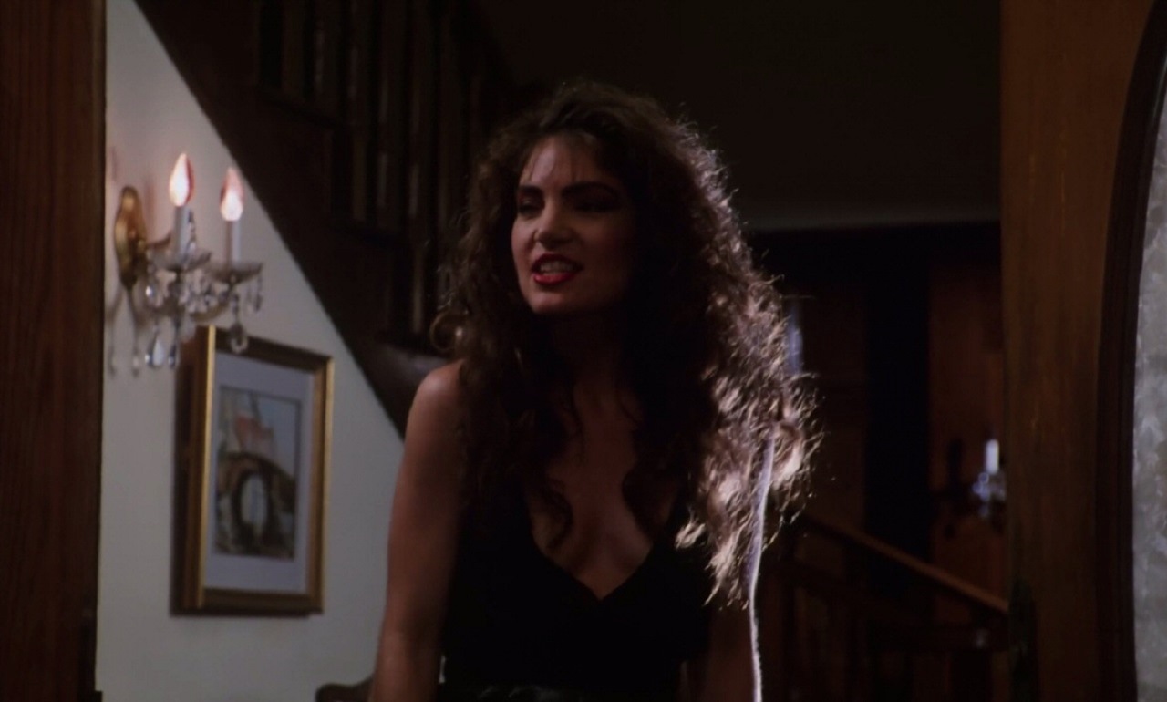 A possessed Brinke Stevens in Teenage Exorcist (1991)