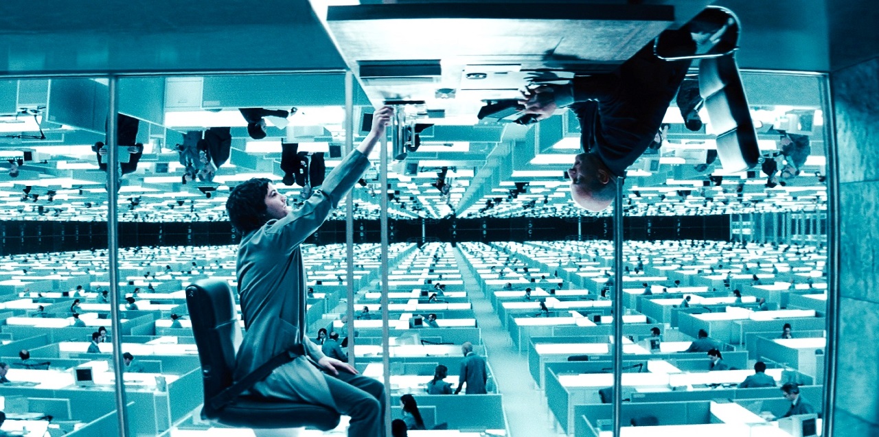 Upside down office buildings in Upside Down (2012)