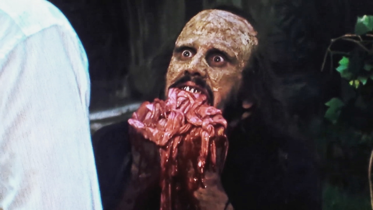 George Eastman eats his own guts in Anthropophagus (1980)