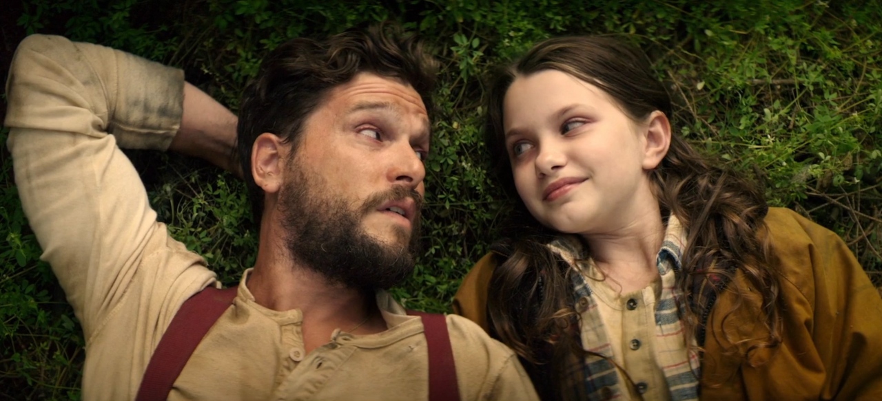 Kit Harington and Caoilinn Springall in The Beast Within (2024)