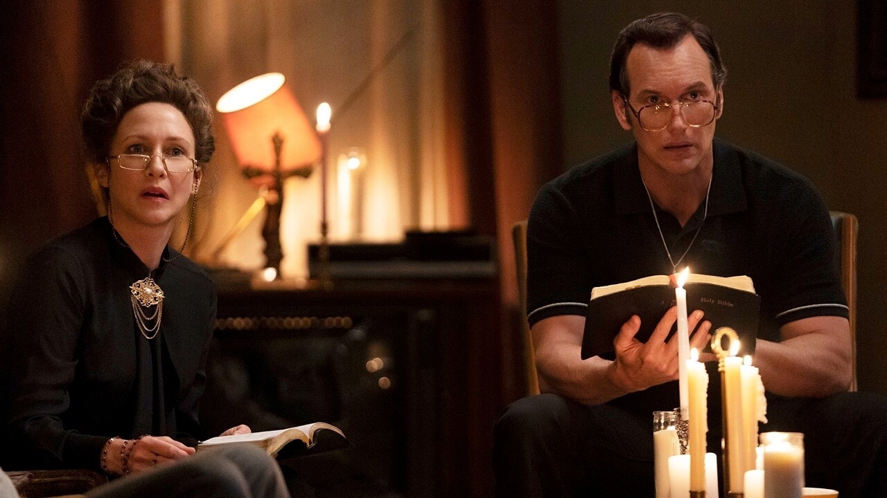 Ed and Lorraine Warren (Patrick Wilson and Vera Farmiga) in The Conjuring: Last Rites (2025)