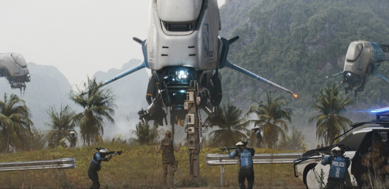 The midst of the New Asia war zone in The Creator (2023)