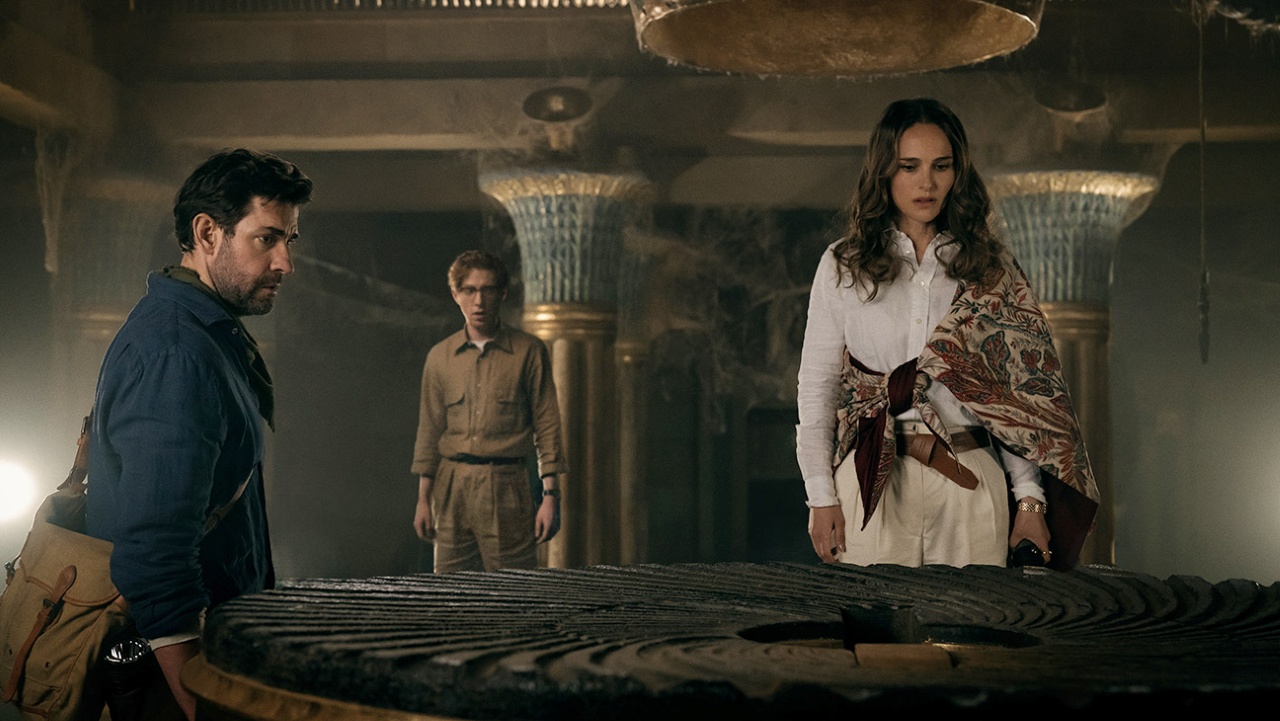 John Krasinski, Domhnall Gleeson and Natalie Portman in Fountain of Youth (2025)